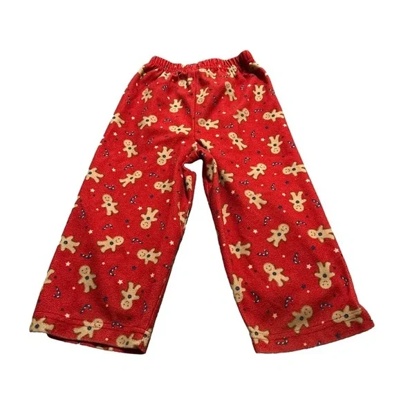 Red Button Up Gingerbread Pyjamas Size 2T - Picture 7 of 8